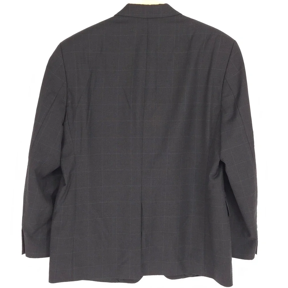 Lauren Ralph Lauren Wool Blazer Mens 42R‎ Charcoal Gray Glen Plaid 100% Wool